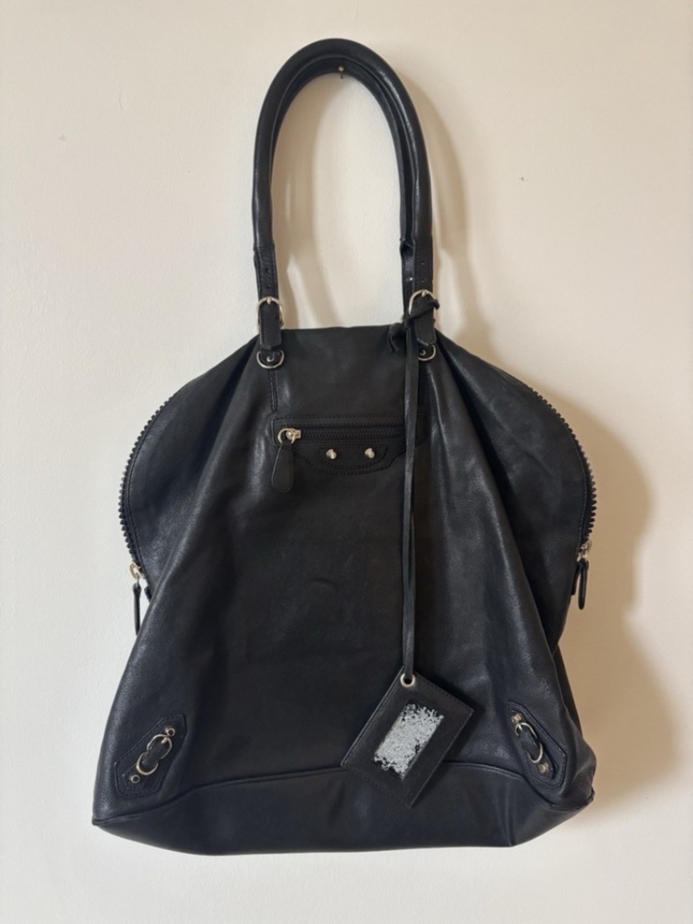 Balenciaga Black Giant Bowling City Bag
